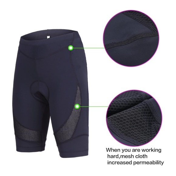 NWT Beroy Cycling Bike Shorts 3D Padded Gel Black L Large - Picture 4 of 9